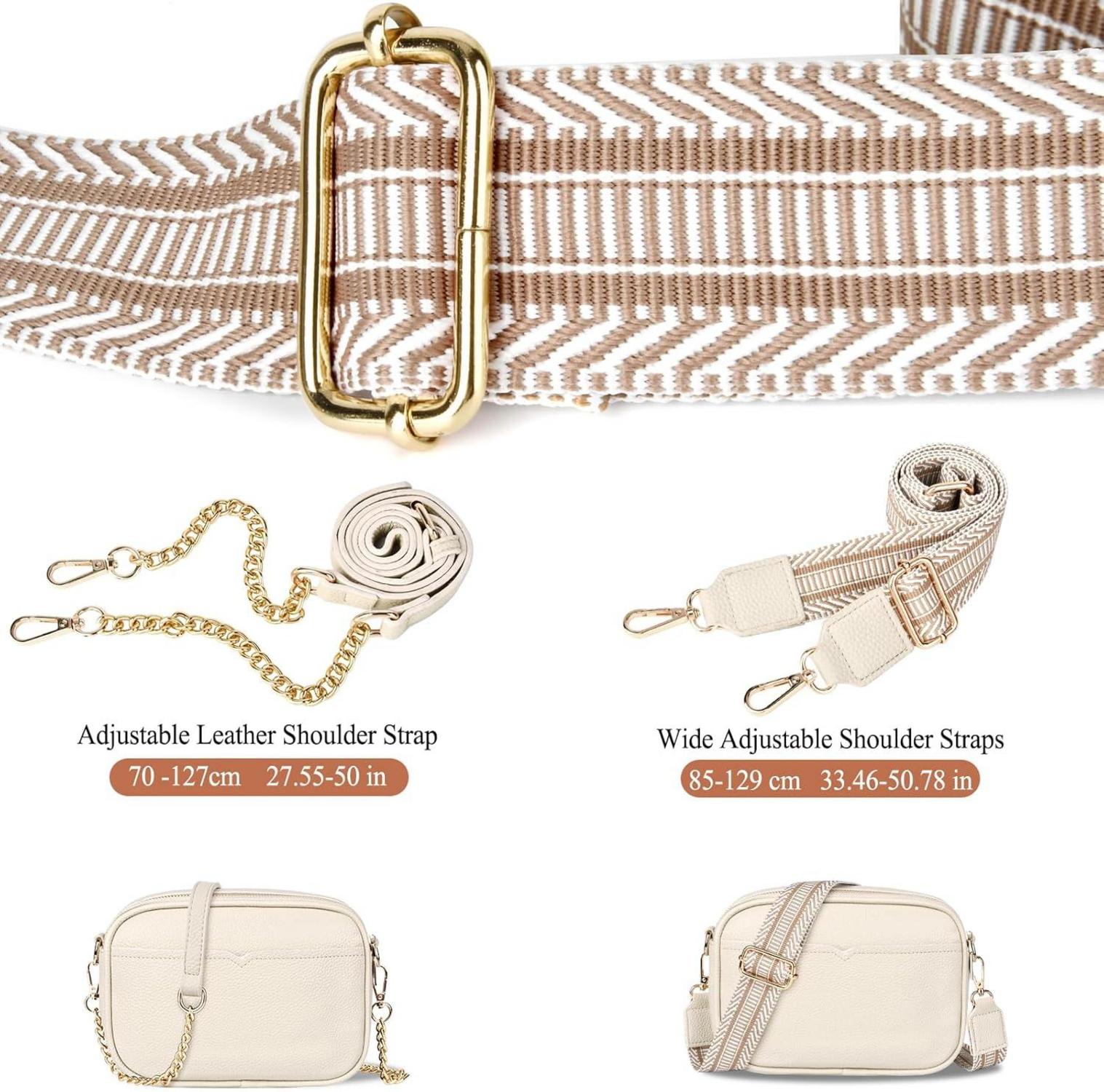 TEUEN Damen Umhängetasche Crossbody Bag Elegante Schultertasche Beige
