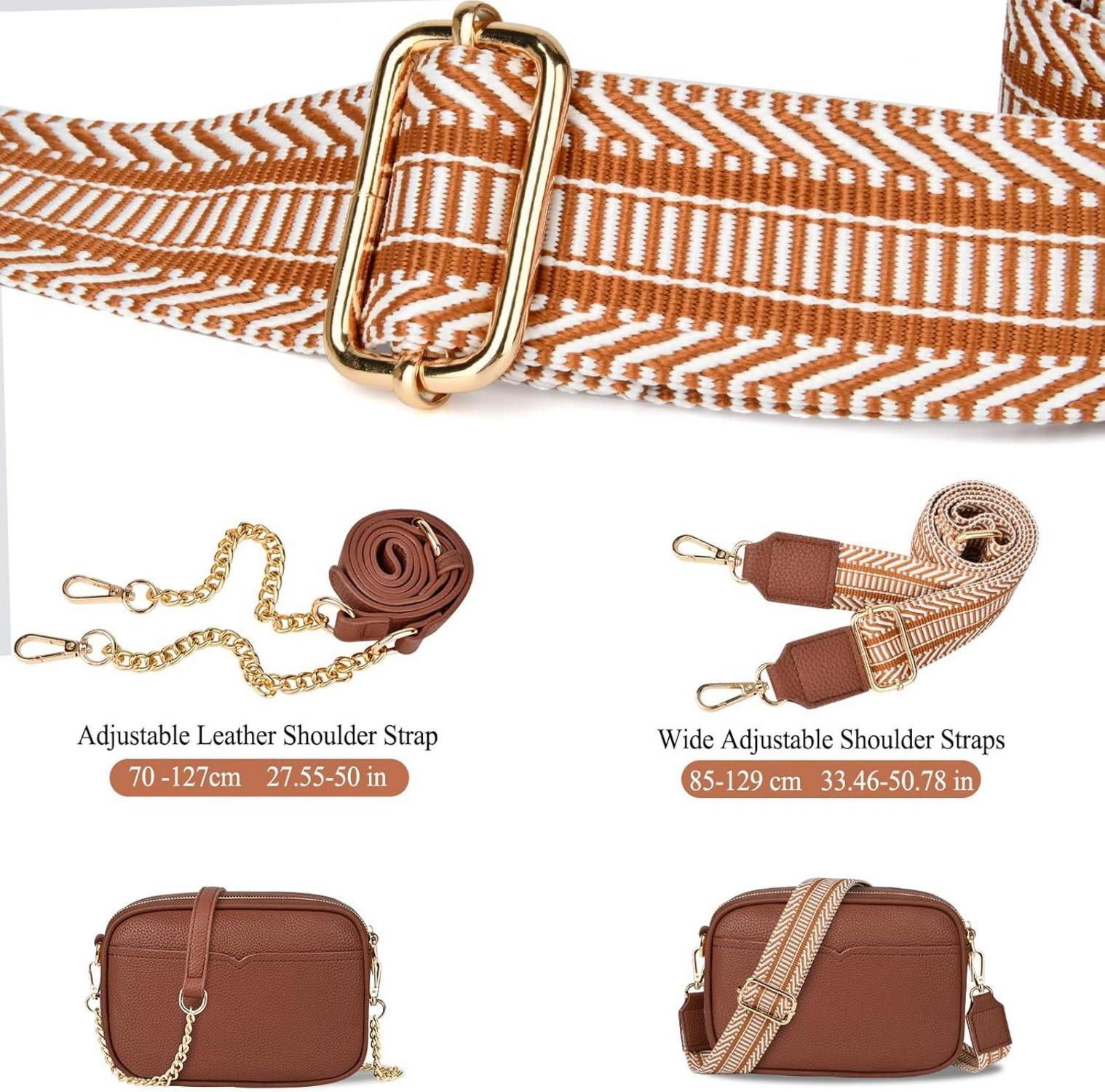 TEUEN Damen-Umhängetasche Crossbody Bag Braun PU Leder Kartenfächer