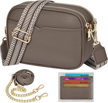 TEUEN Damen-Umhängetasche Crossbody PU Leder Grau