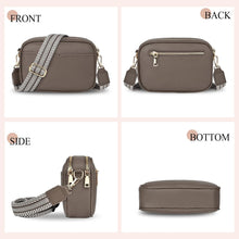 TEUEN Damen Umhängetasche grau PU Leder Crossbody
