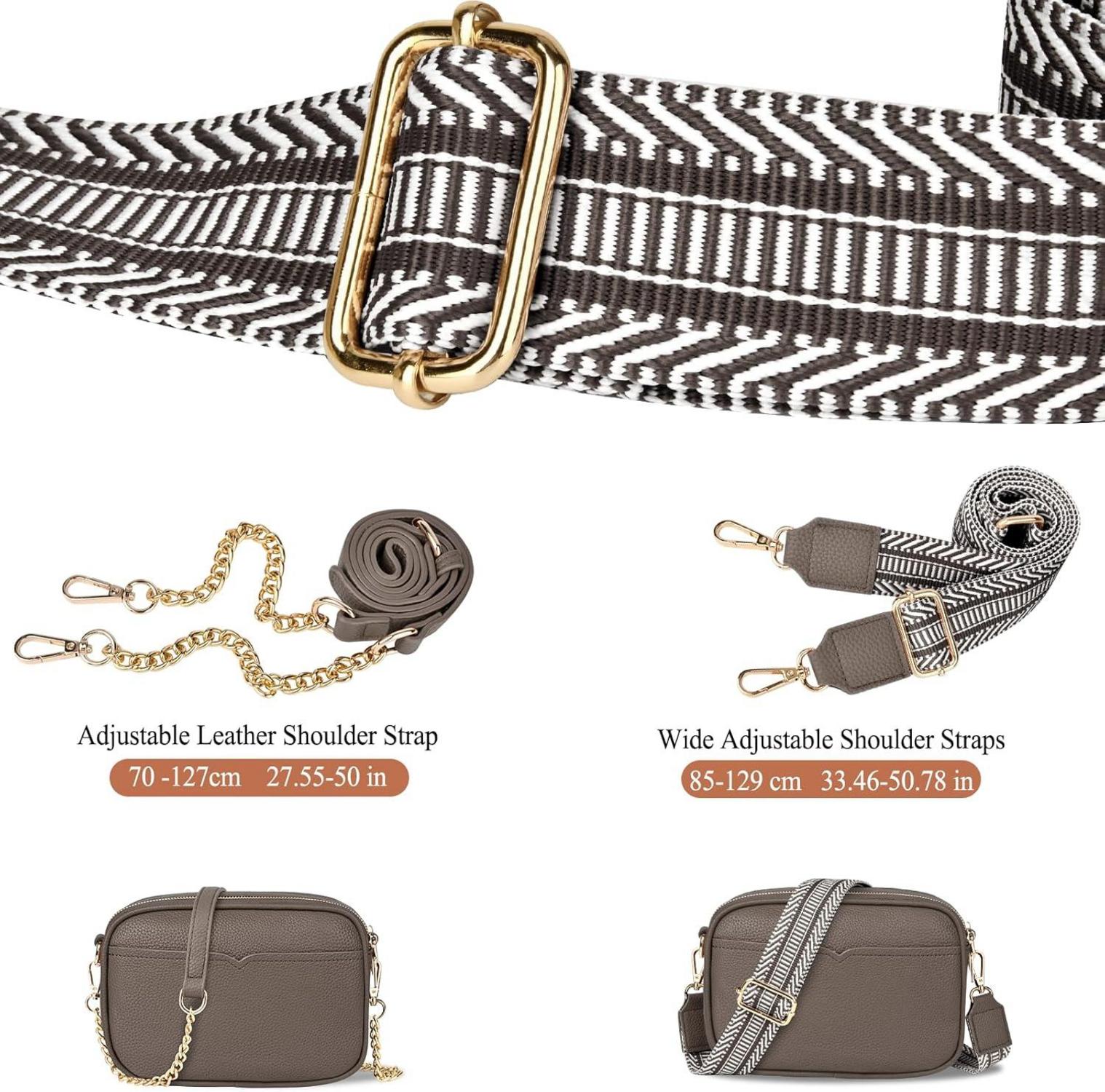 TEUEN Damen-Umhängetasche Crossbody Bag PU Leder Schultertasche Grau