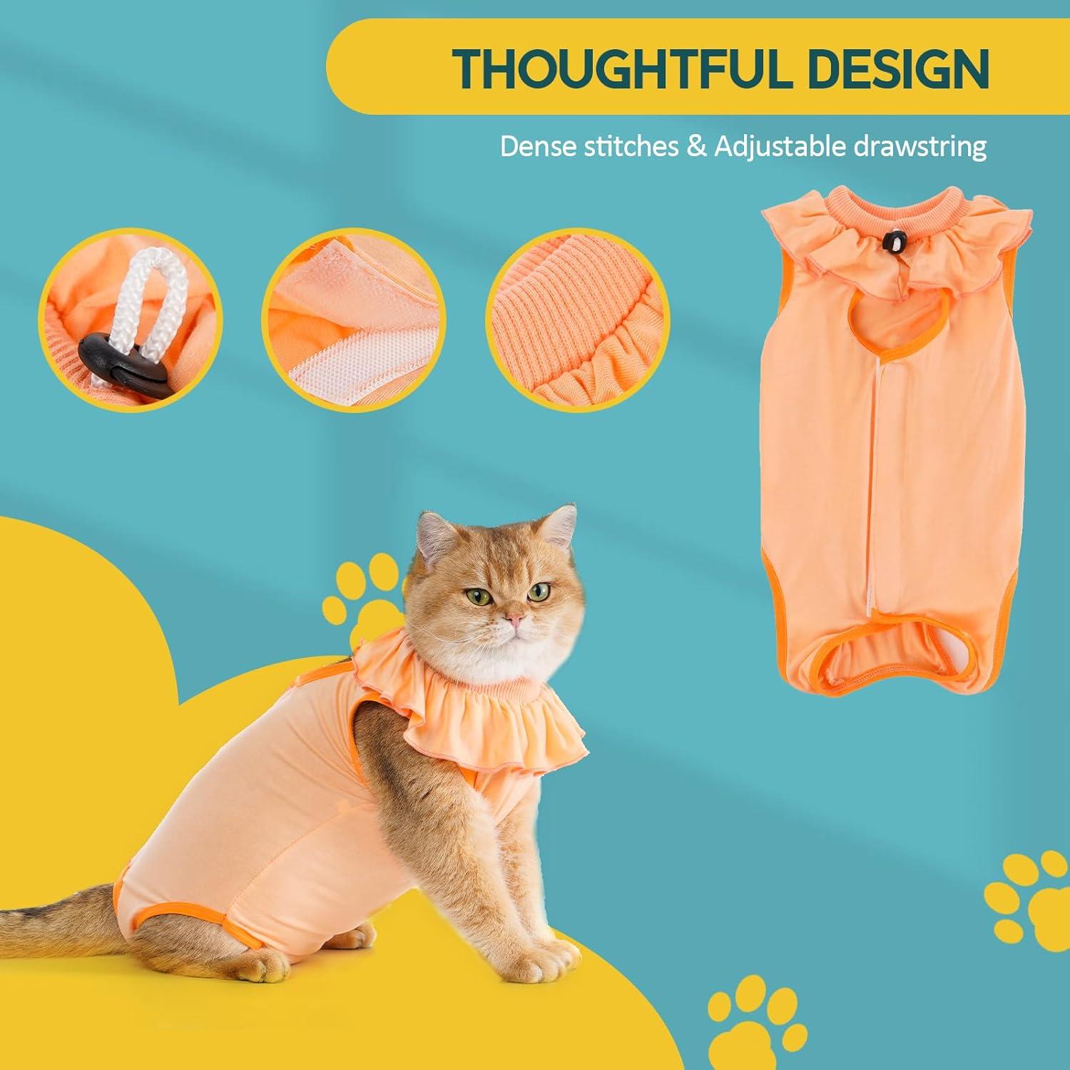 Katzenbody Erholungsanzug Modal Kastration Spay Suit M-Apricot
