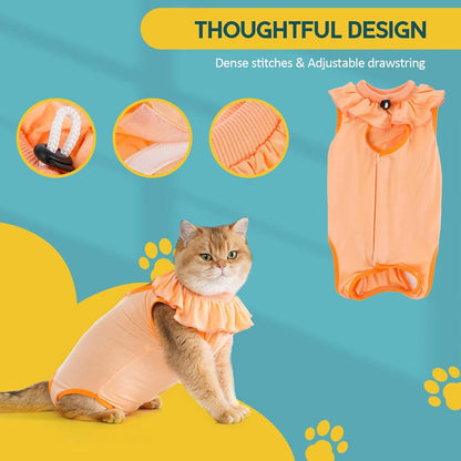 Katzenbody Erholungsanzug Modal Kastration Spay Suit M-Apricot