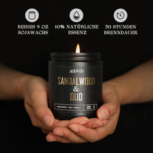 AOOVOO Sandelholz Oud Duftkerze im Glas 255g - Maskuliner