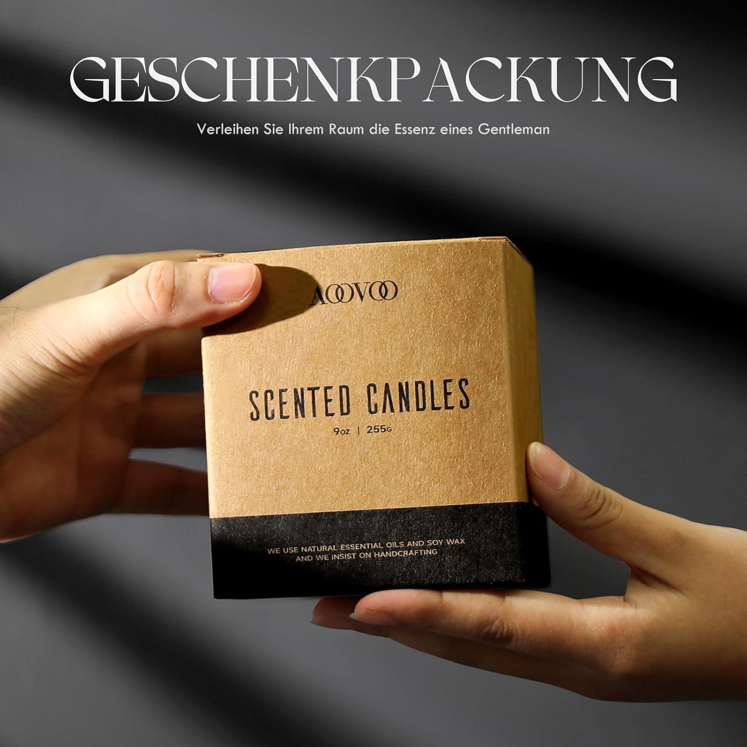Duftkerze Sandelholz Oud Sojawachs 255g 50h Maskulin