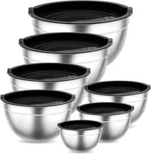 Rührschüssel Set Edelstahl Salatschüssel 7er Set Luftdichtem Deckel