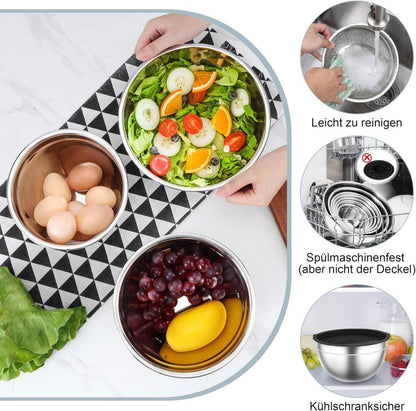 Rührschüssel Set Edelstahl Salatschüssel 7er