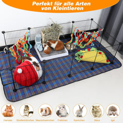 Meerschweinchenkäfig mit Zwei Reinigungsmatten 0,74 m², C&C Käfig, Kaninchen Frettchen Igel