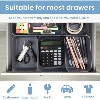 Bugucat Schubladen Organizer 10er Set Kunststoff Grau 3