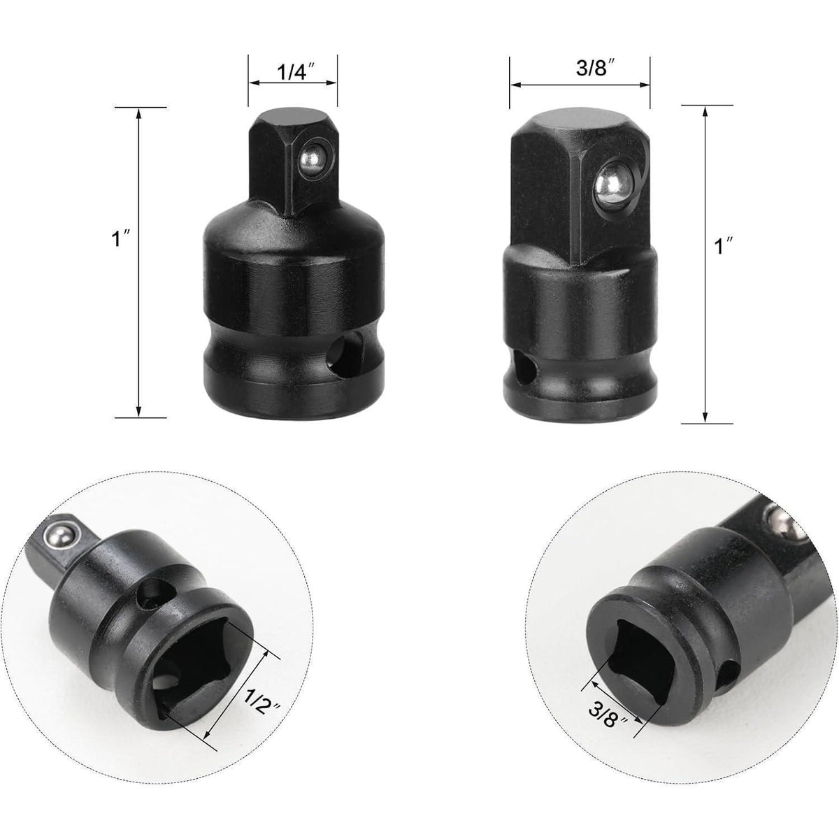 Stecknuss-Adapter Set 3-teilig mit Winkeladapter