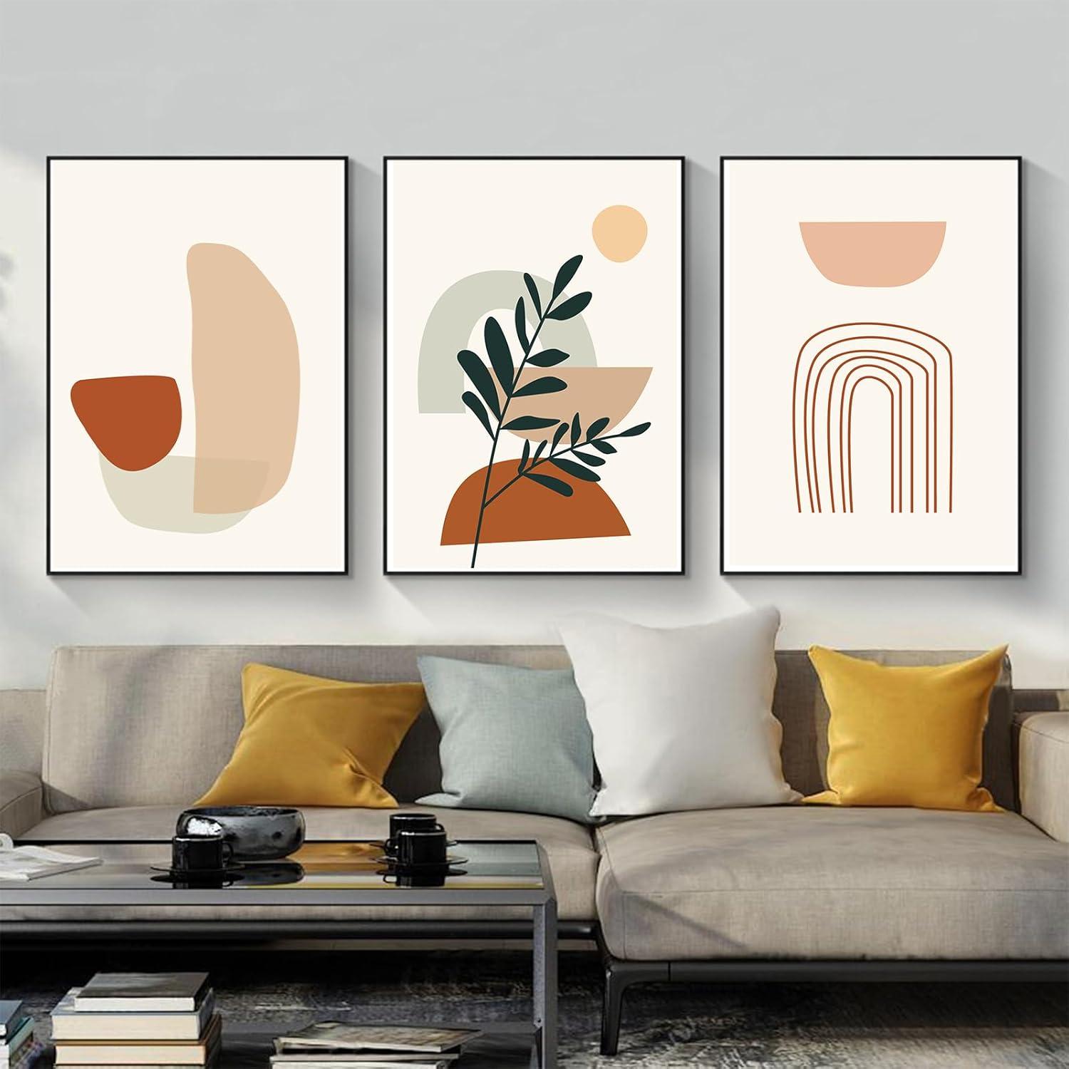 Poster Set Moderne Leinwand Bilder Abstrakt Wohnzimmer Boho Kunst - 3PCS-20x30cm
