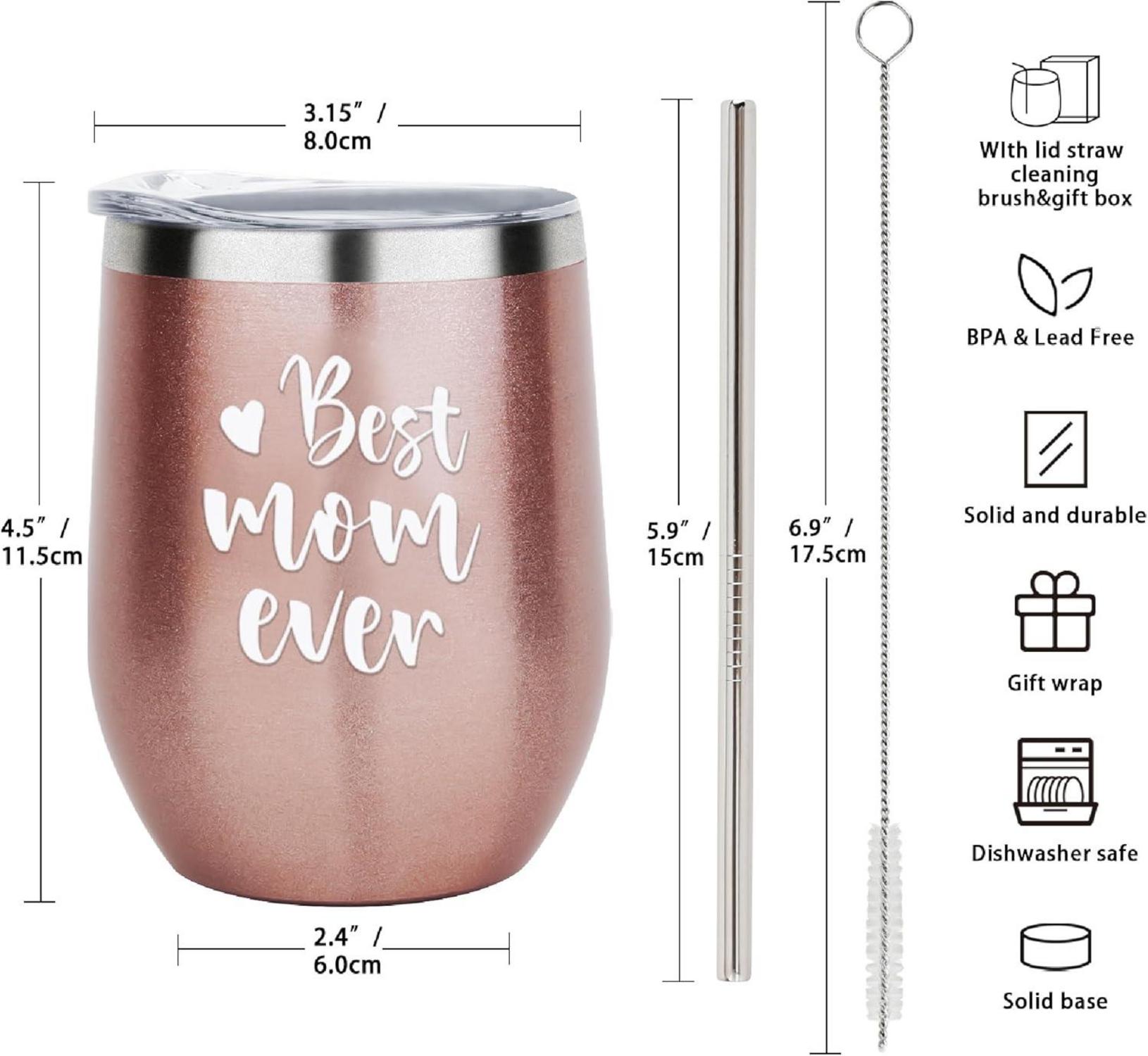 Beste Mutter aller Zeiten Trinkbecher Edelstahl 350ml Handgemacht