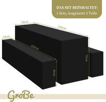 Schwarze Elastische Biertischhussen Set 220x70x75 cm, 3er