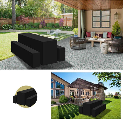 Schwarze Elastische Biertischhussen Bierbankhusse 220x70x75 cm 3er Set