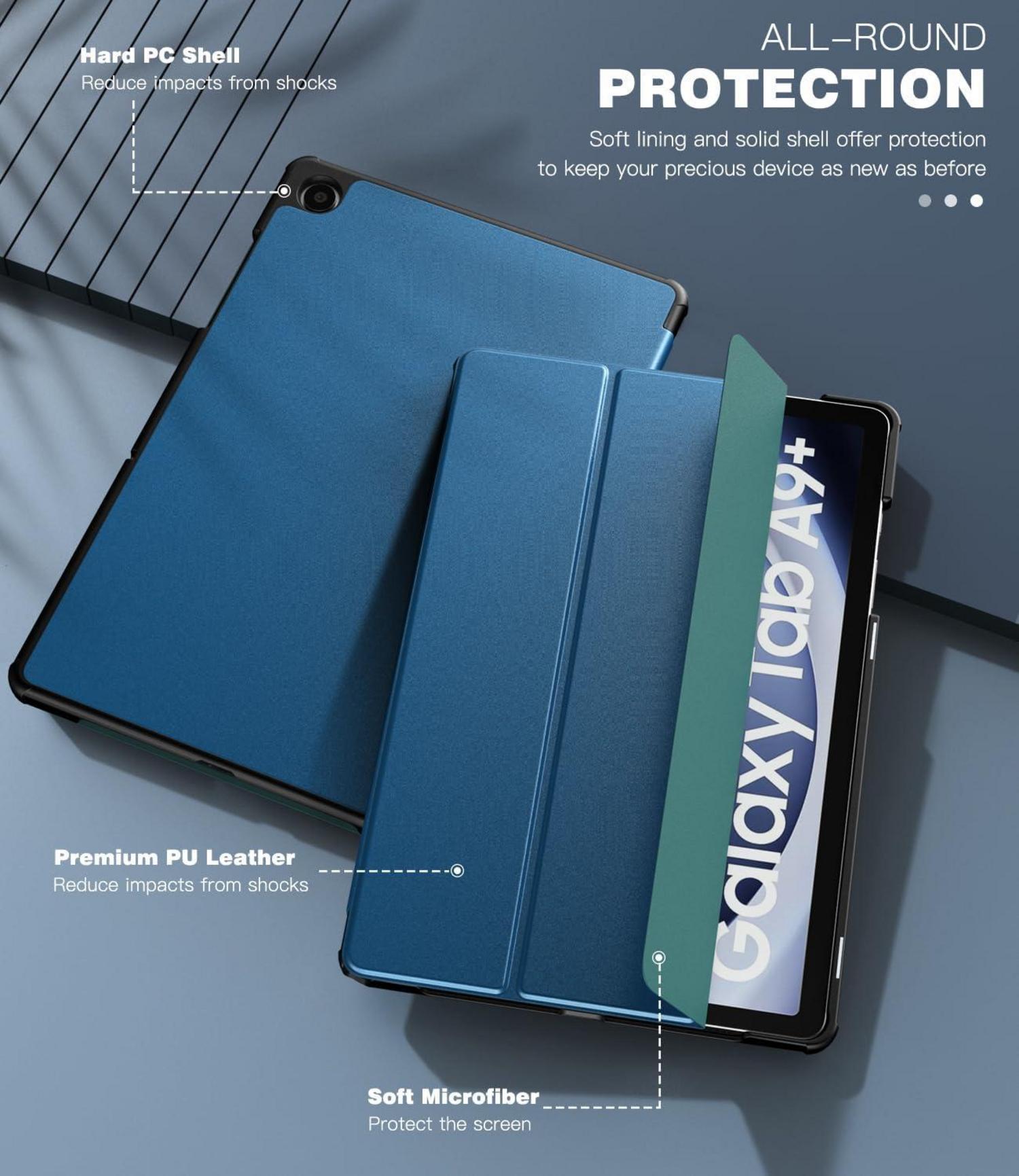 Hülle Samsung Galaxy Tab A9+ 11 Zoll 2023 Pfau Blau Standfunktion