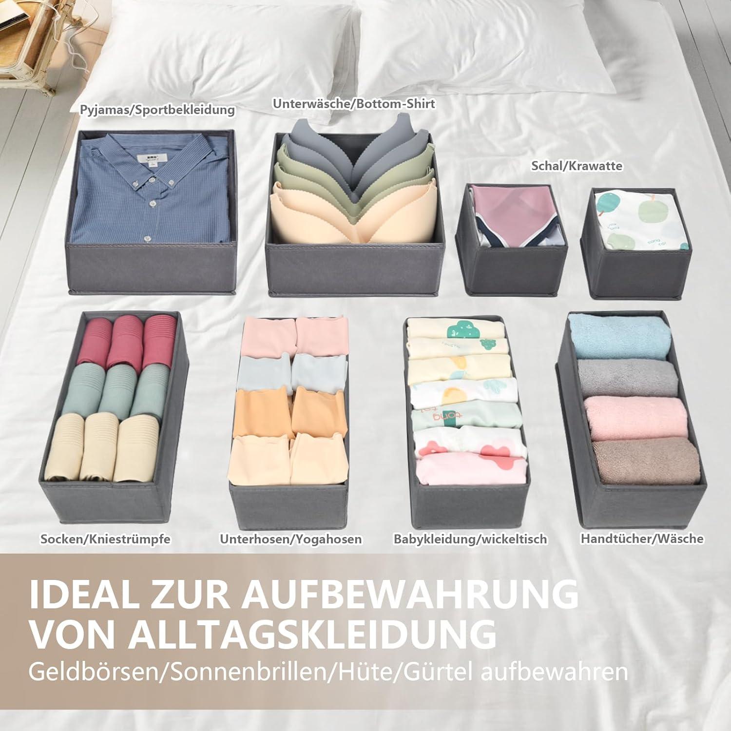 Hemnes Organizer für Kommode 16-teilig Grau - Faltbar und waschbar