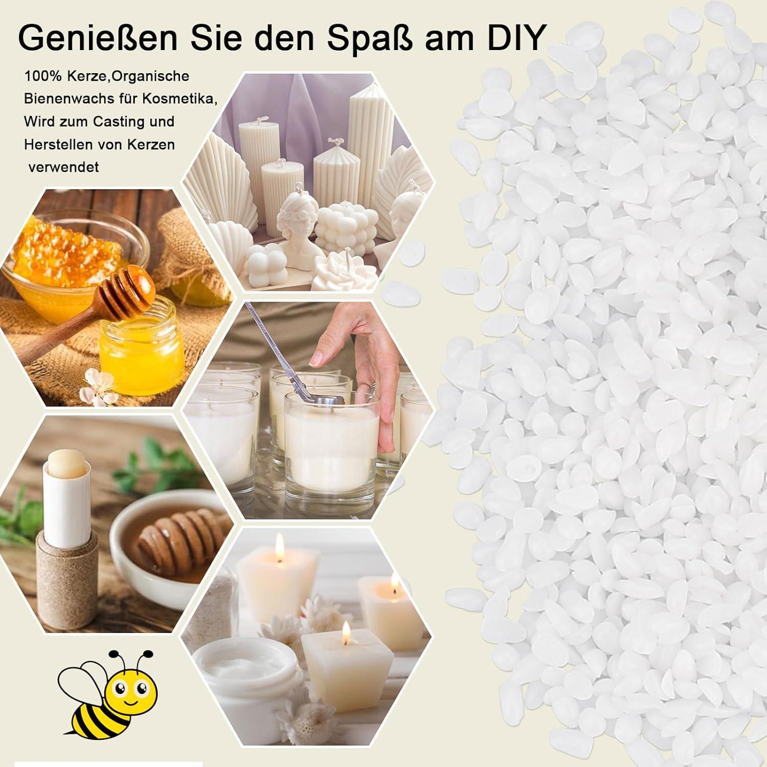 Kerzenwachs 1000g Bienenwachs Paraffinwachs für Kerzen Gießen DIY