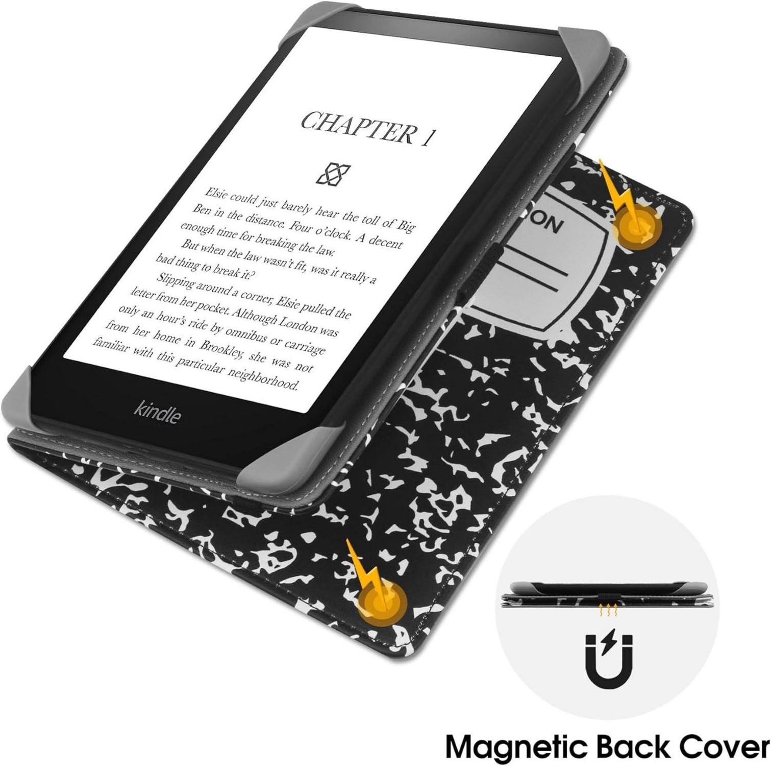 PU Leder Ständer Hülle für 6-6.8 Zoll eReader mit Handschlaufe