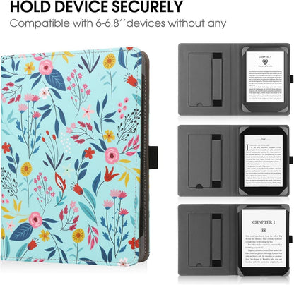 Universal Ständerhülle für 6-6.8 Zoll eReader PU Leder Handschlaufe Cover