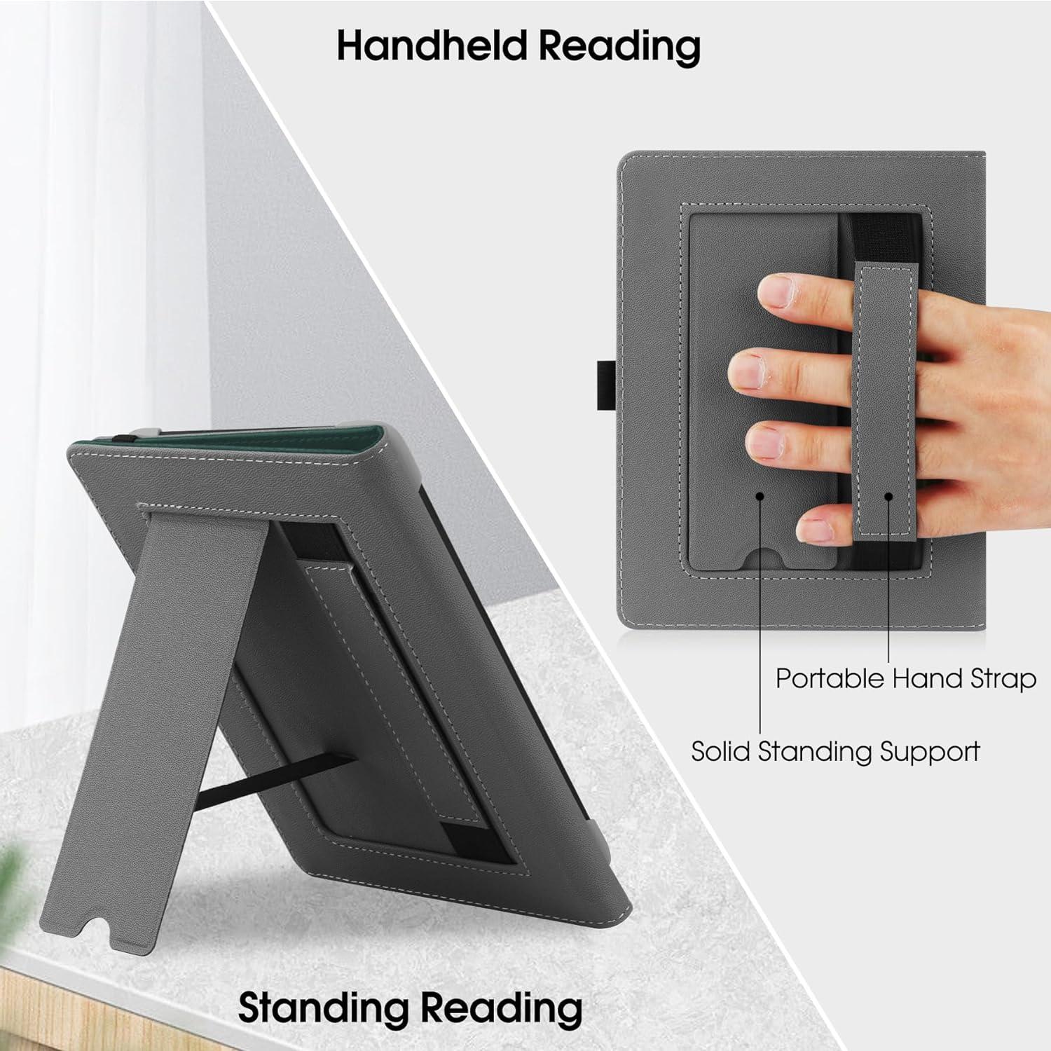 Universal eReader Hülle 6-6.8 Zoll PU Leder Ständer Cover Handschlaufe