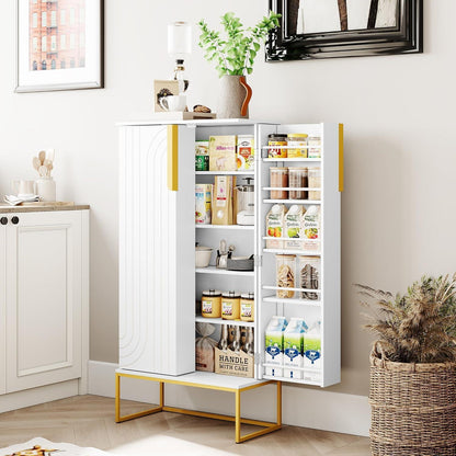 Wohnzimmerschrank mit Regalen – Weißer Küchenvorratsschrank