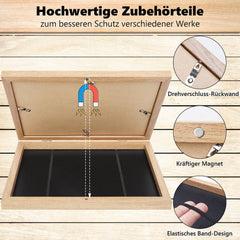 Kromapolis A4 Bilderrahmen für Kinderzeichnungen, Acrylglas, Aufstellbar/Wandmontierbar, Schwarz/Weiß/Naturholz