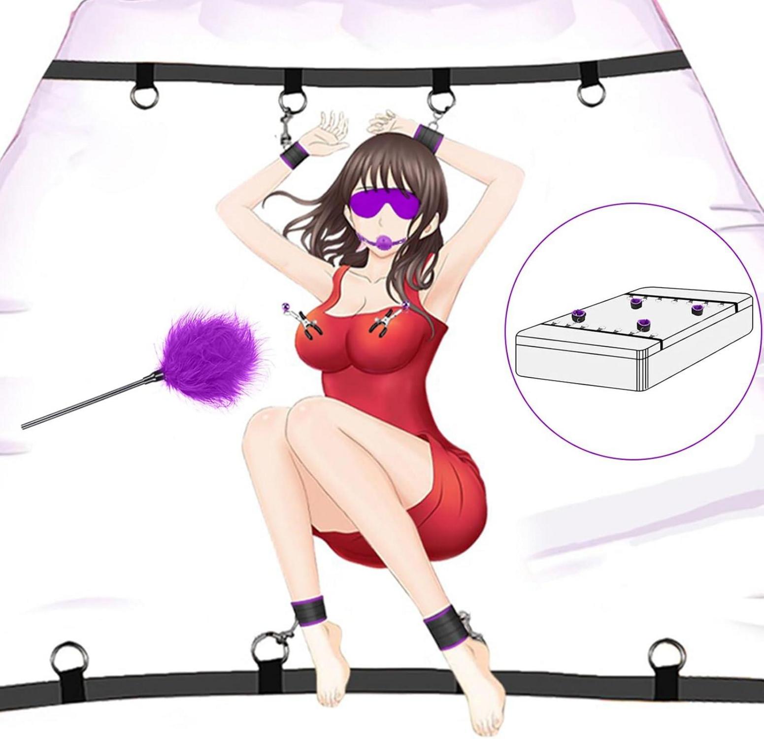 BDSM Bondage Set 14-tlg. Fesseln Handschellen Augenmaske Vibrator