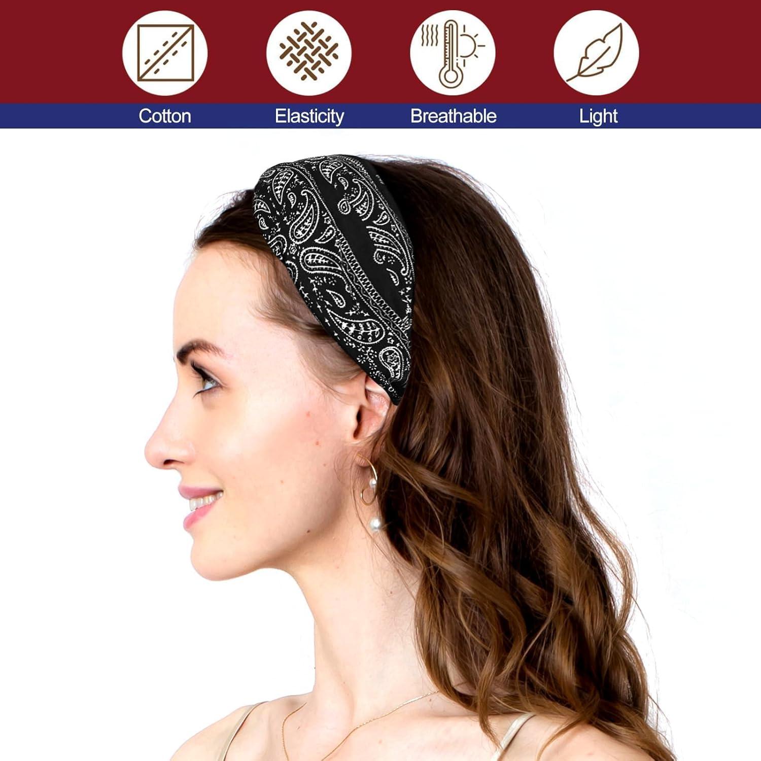 Haarbänder Damen 6er Set Boho Stirnband Elastisch Sommer Print Yoga