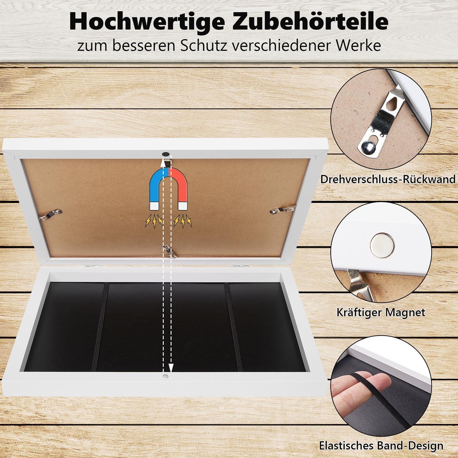 Kinder Bilderrahmen A4 2 Stück Weiß Acrylglas Aufstellbar/Wandmontierbar