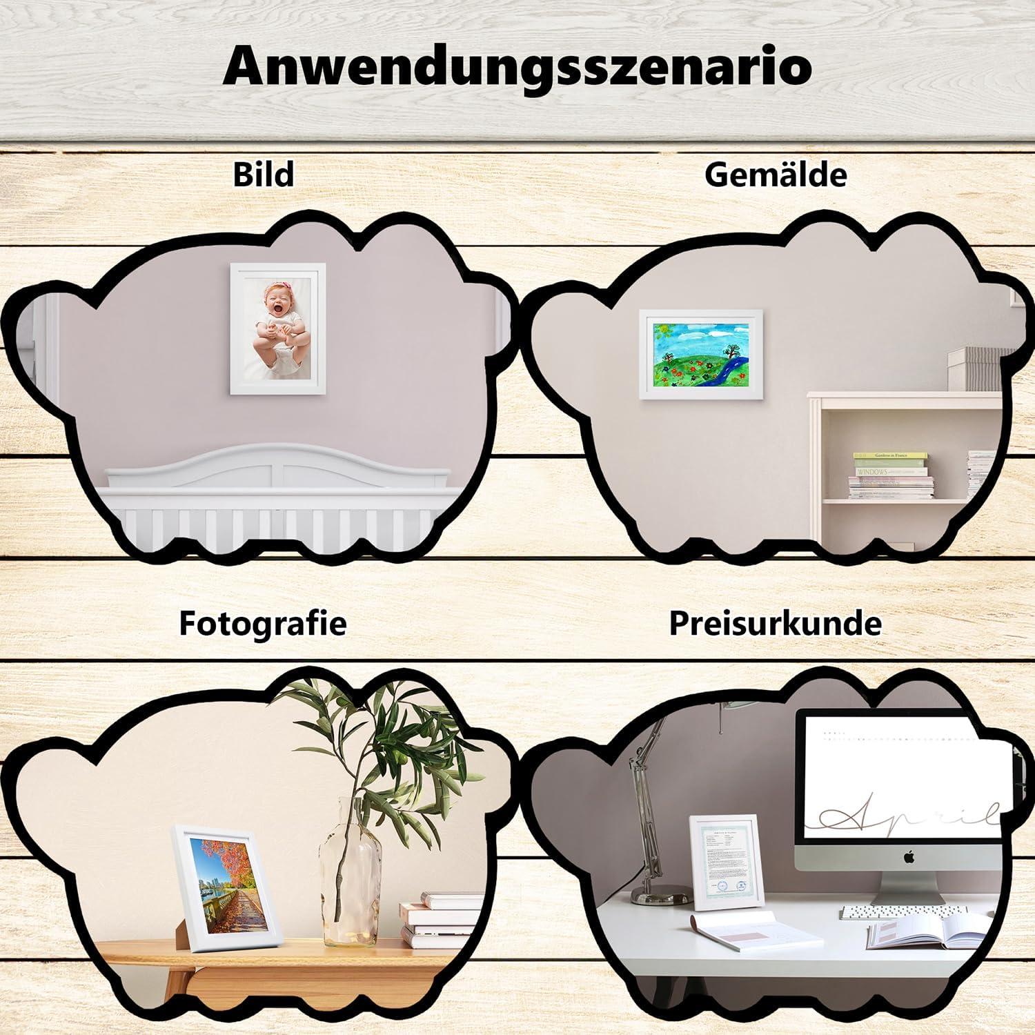 Kinderbilderrahmen A4 Weiß 2 Stück umweltfreundliches MDF-Material