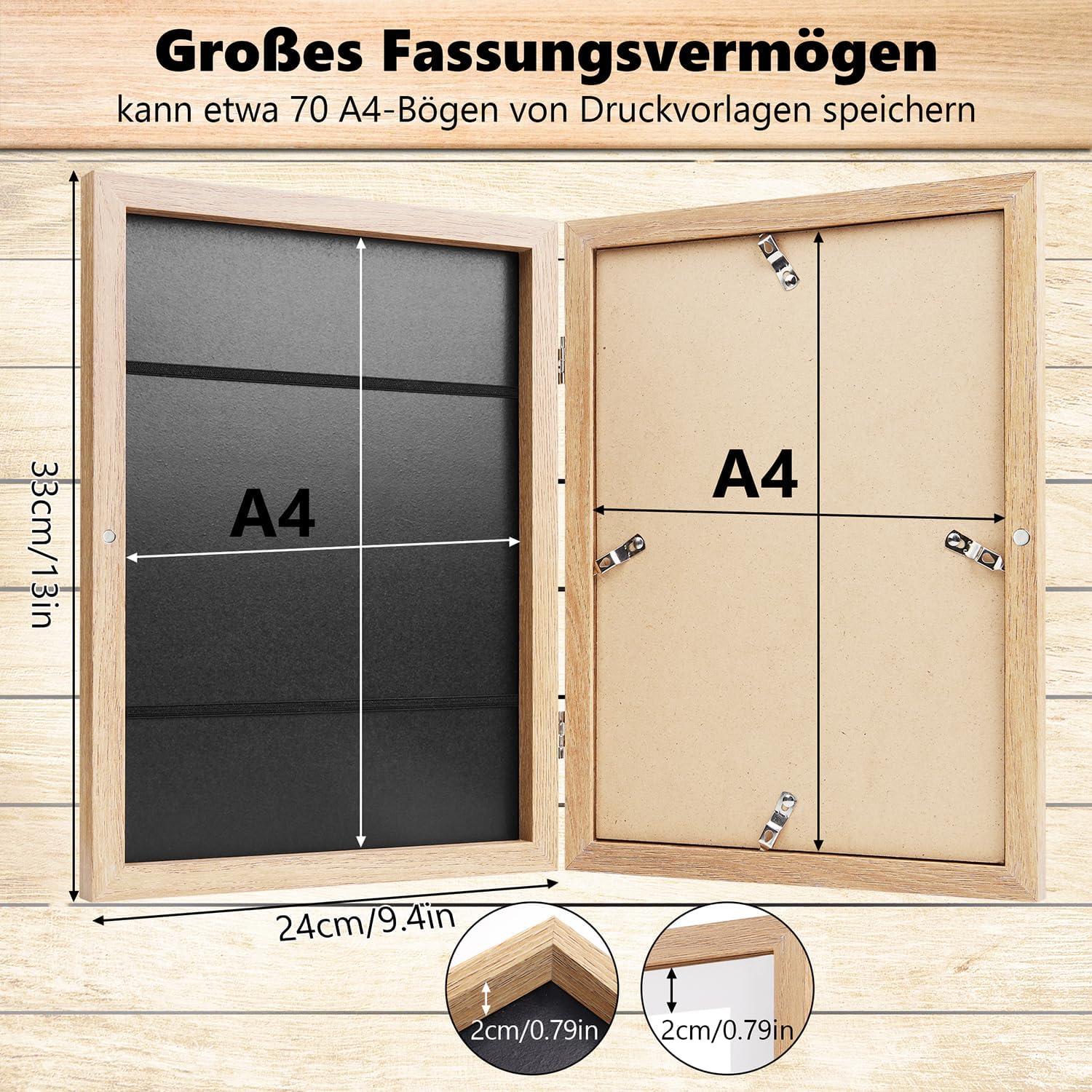 Kinderbilderrahmen A4 Acrylglas Holzfarben 2er Set