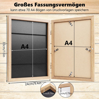 Kinderbilderrahmen A4 Acrylglas Holzfarben 2er Set