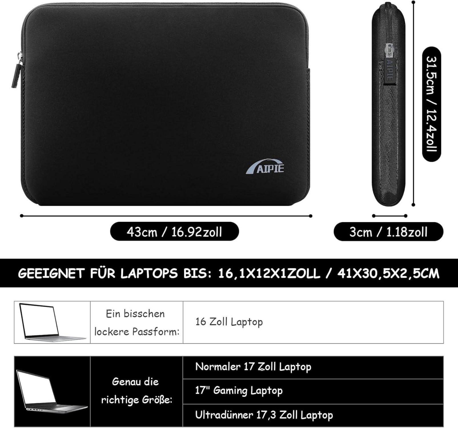 AIPIE Laptop Tasche 17 17,3 Zoll Neopren Hülle Handtasche