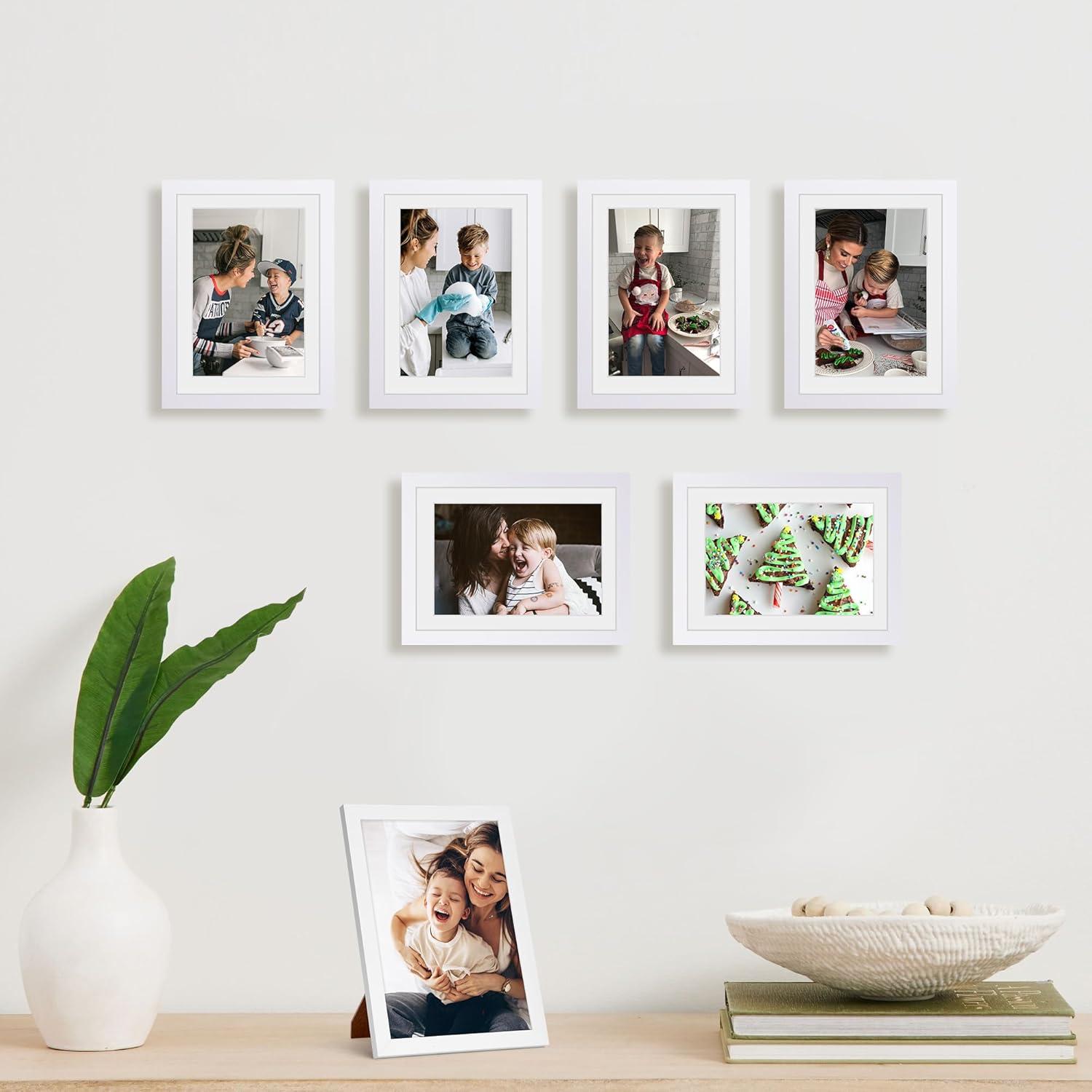 Bilderrahmen Collage Set Weiß 10x15 13x18 Fotos Wand Tisch Display