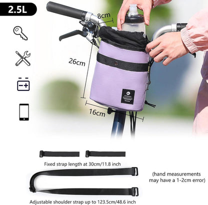 Multifunktionale 3.5L Lenkertasche für Fahrrad Violett