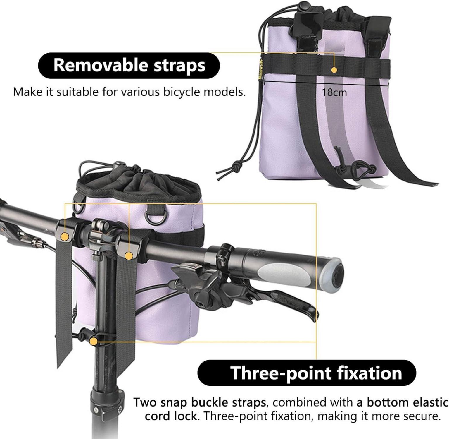 BAIGIO Fahrrad Lenkertasche 3.5L Vorne Umhängetasche Lila