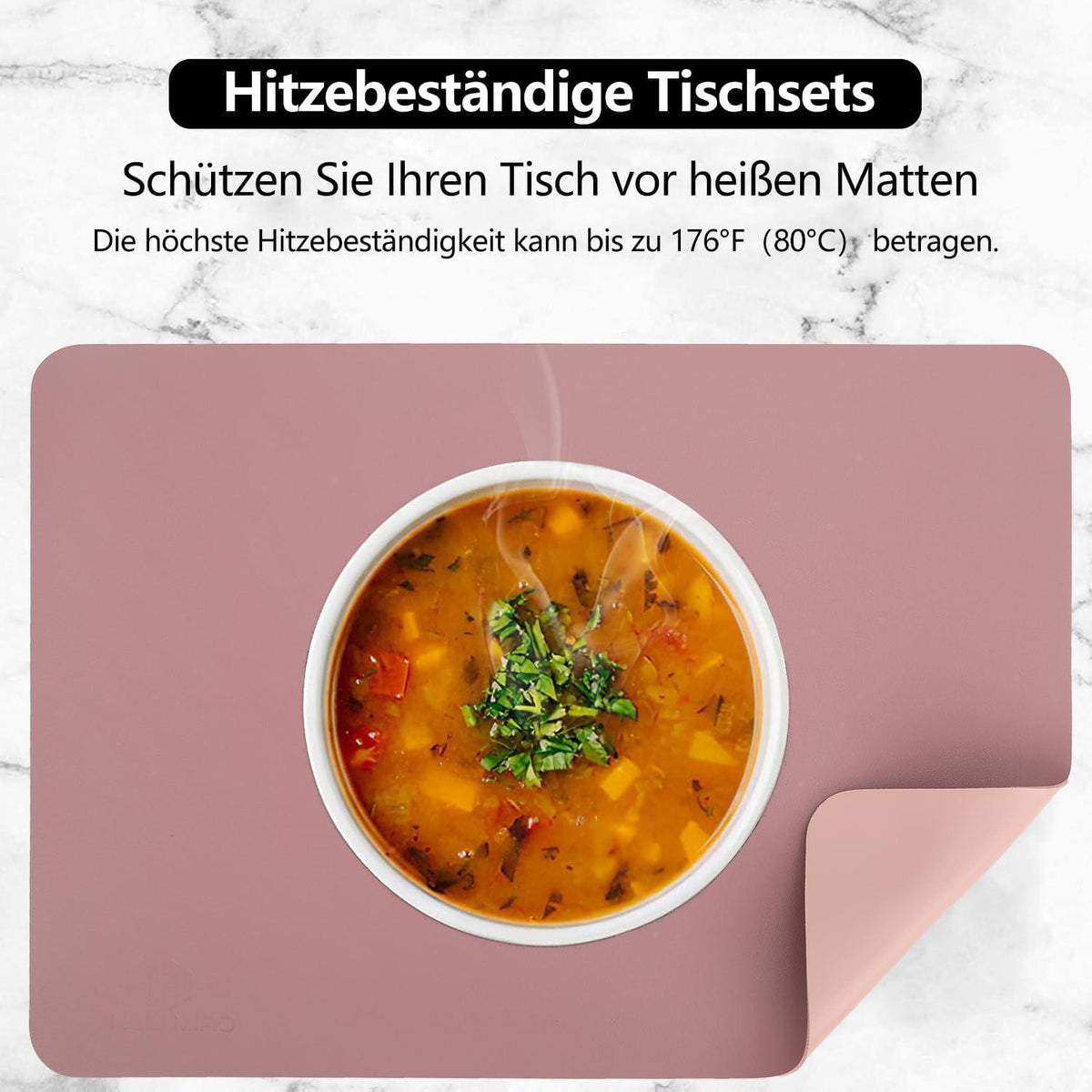 Abwaschbare Tischsets in Lederoptik, 4er Set, Lila + Rosa