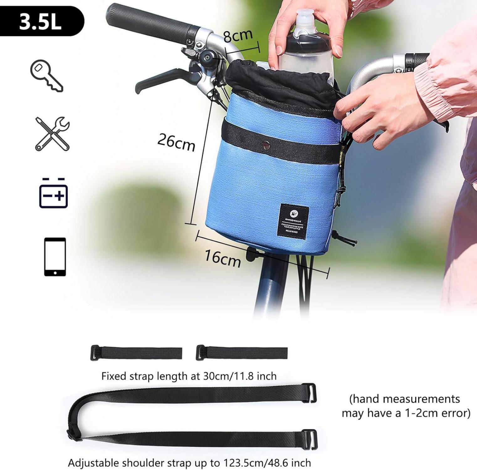 Fahrrad Lenkertasche 3.5L Multifunktional Blau Damen Herren