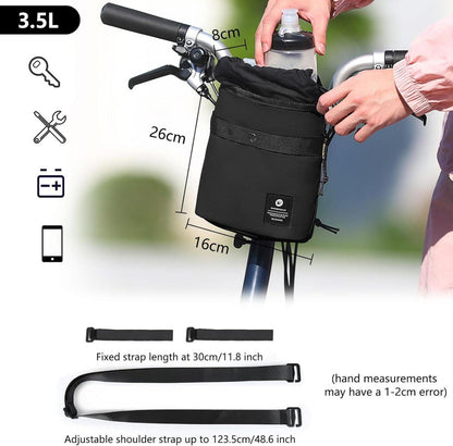 Multifunktionale Lenkertasche für Fahrrad 3.5L Schwarz