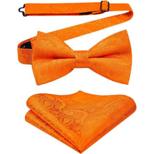 Herren Fliege mit Einstecktuch Set Orange