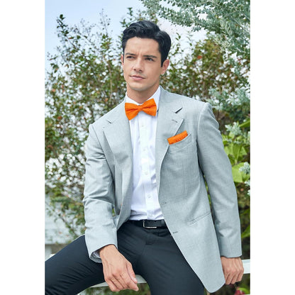 Herren Fliege mit Einstecktuch Set Orange