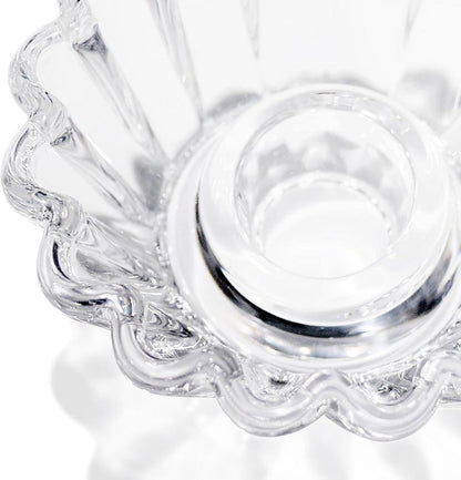3er Set Klarer Glas Kerzenhalter Stabkerzenständer Hochzeit