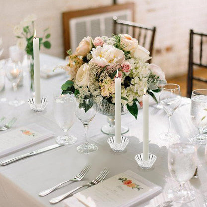 Kerzenhalter 3er Set Glas Stabkerzen Klar Hochzeit Party Tischdeko