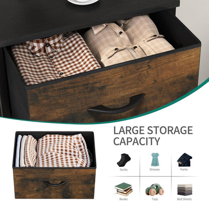 YITAHOME Kommode mit 5 Schubladen Stoff Schrank Aufbewahrungskommode 100x30x55cm