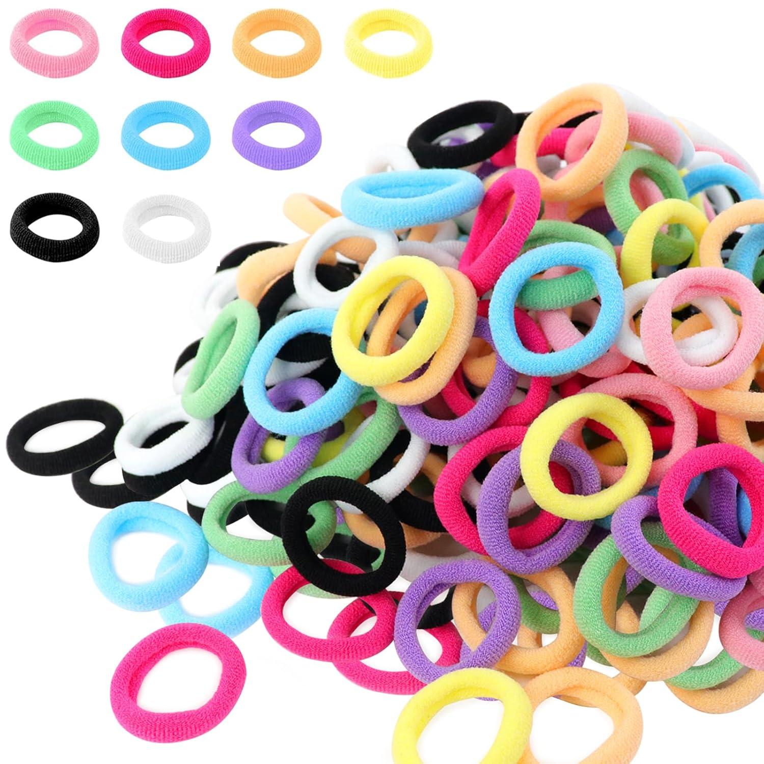 200er Set Bunte Haargummis ohne Metallstücke