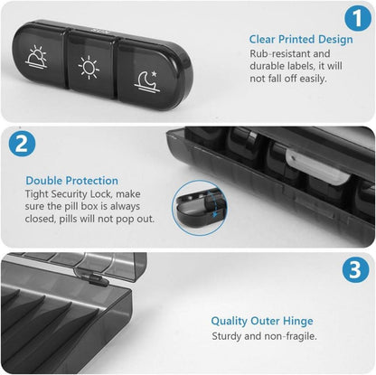 Pillendose 7 Tage Fächer Medikamentenbox Feuchtigkeitsbeständig