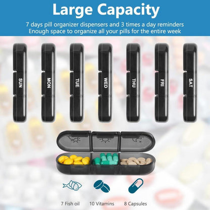 Tablettenbox 7 Tage 3 Fächer Medikamentenbox BPA Frei handlich feuchtigkeitsbeständig