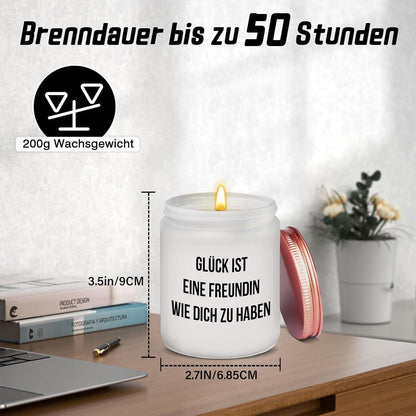 Beste Freundin Geschenk: Lavendel Duftkerze 200g Soyawachs