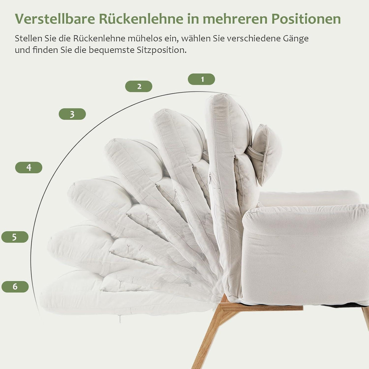 Relaxsessel mit Liegefunktion & Hocker – Bequemer Fernsehsessel Creme