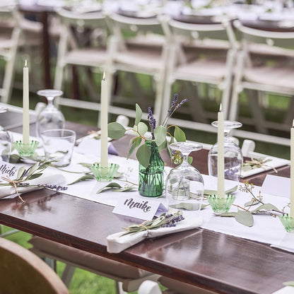 HofferRuffer Kerzenhalter Glas Stabkerzen 3er Set Grün Hochzeit Party